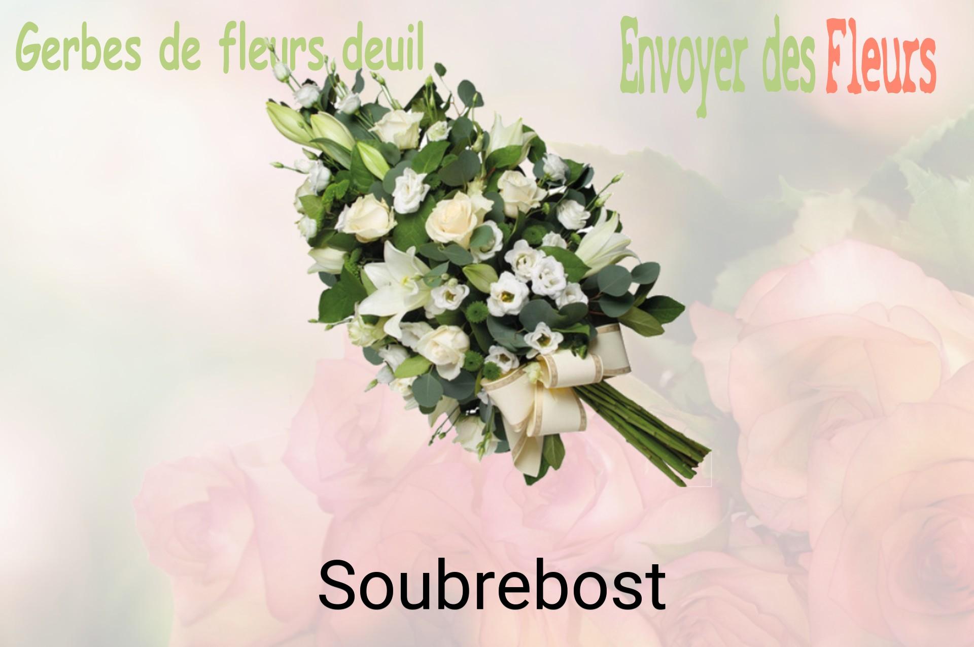 Gerbe de fleurs de deuil livrée à Soubrebost